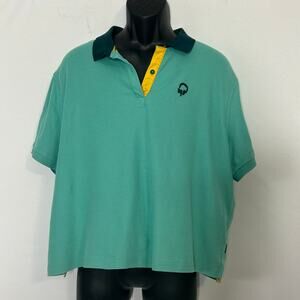 Outdoor Afro x REI Co-op Polo Shirt 1XL Green Yellow Collab Cotton Blend